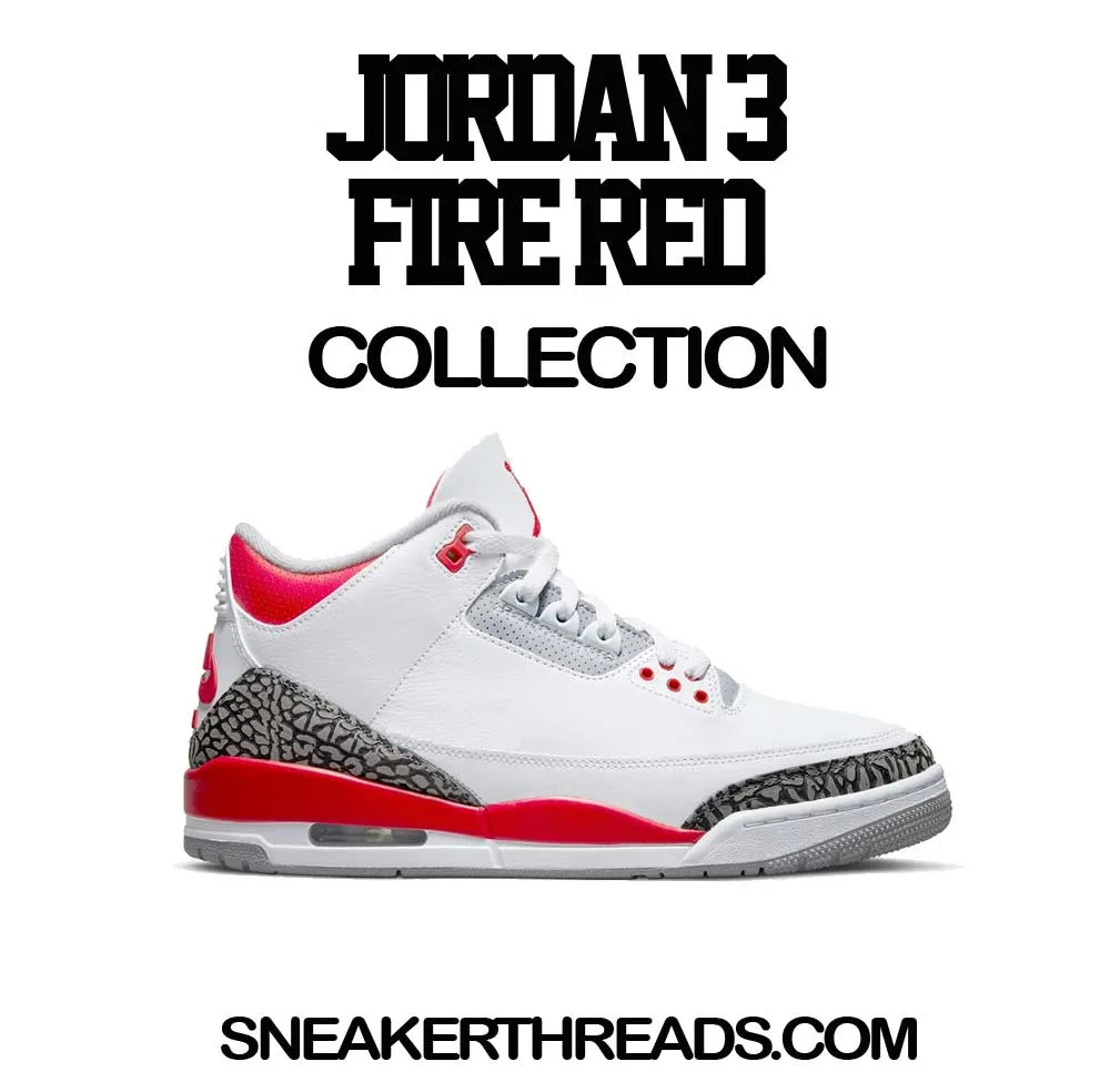 Retro 3 Fire Red Shirt - Champ Hustle - White