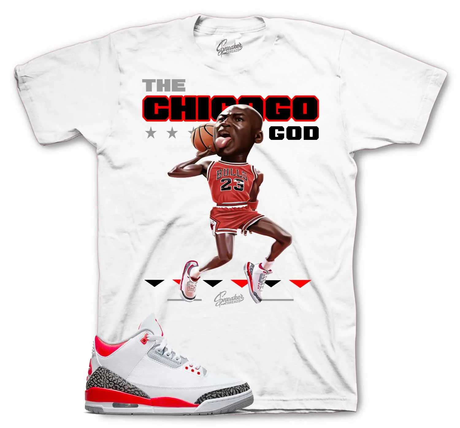 Retro 3 Fire Red Shirt - Dunk - Black