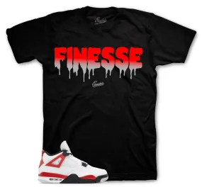 Retro 4 Red Cement Shirt - Finesse - Black