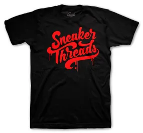 Retro 4 Red Thunder Shirt - ST Logo - Black