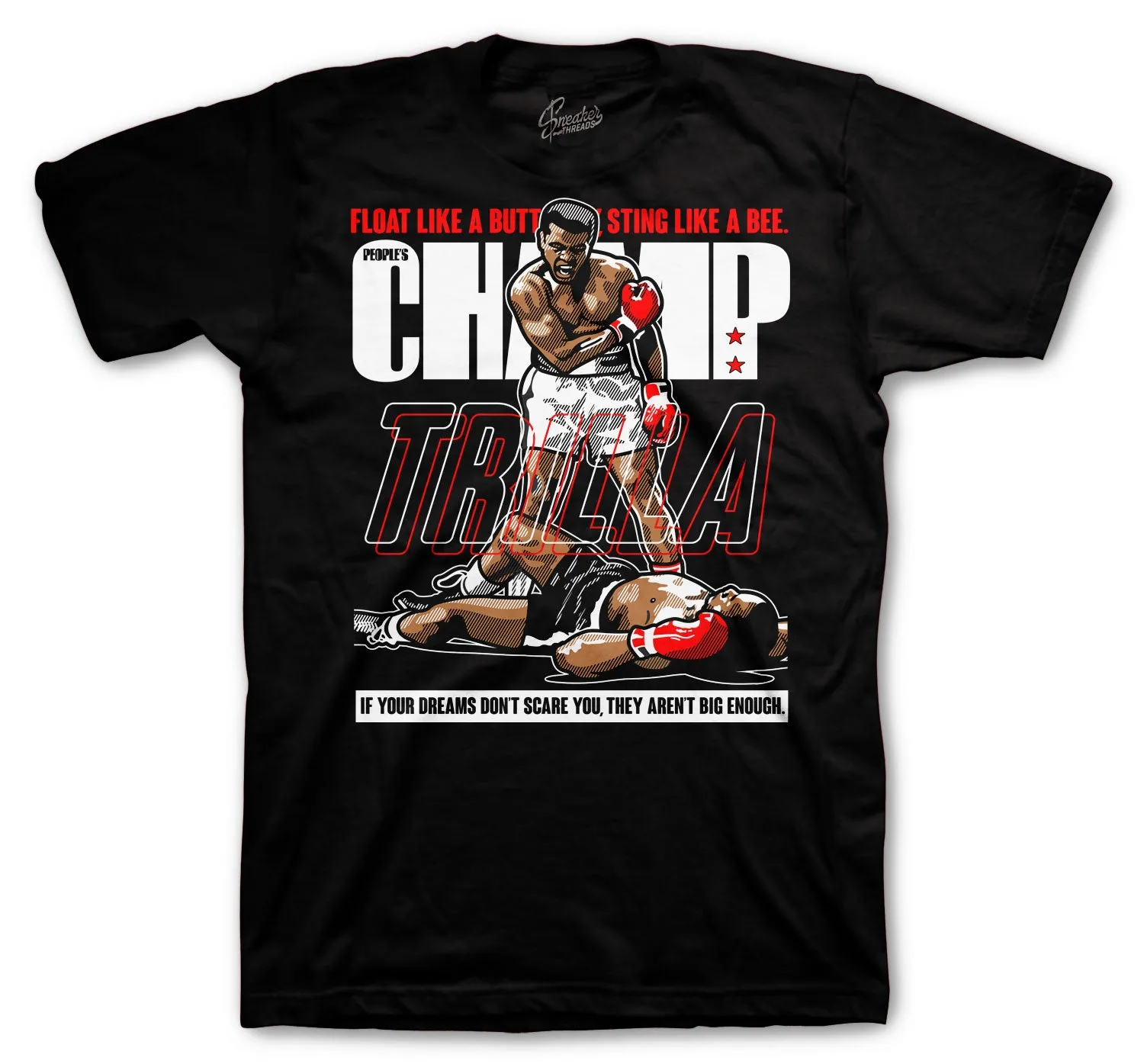 Retro 4 Red Thunder Shirt - Trilla - Black