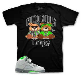 Retro 5 Green Bean Shirt - Thug Bears - Black