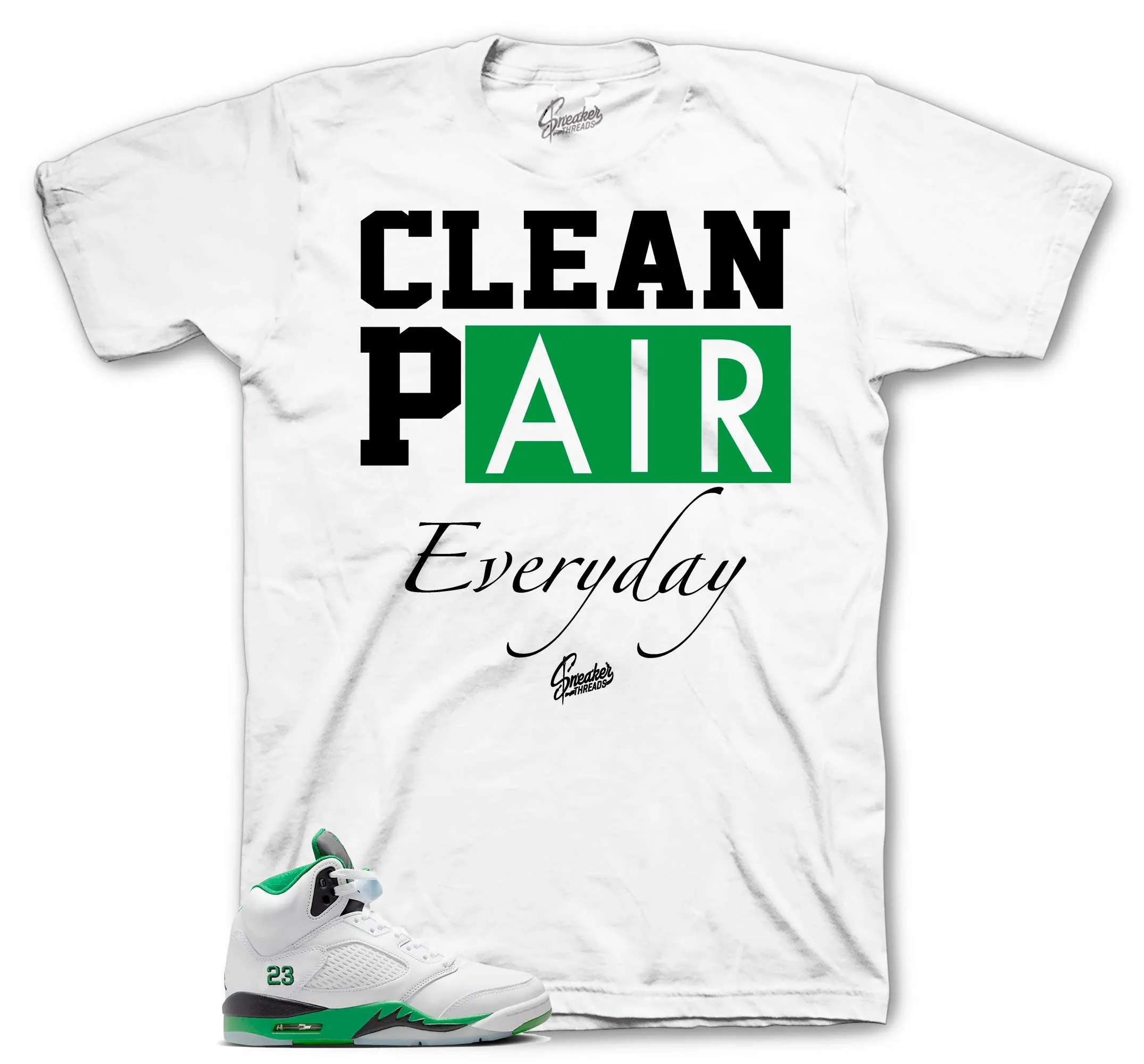 Retro 5 Lucky Green Clean Pair Shirt