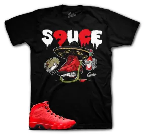 Retro 9 Chile Red Shirt - Sauce Kicks