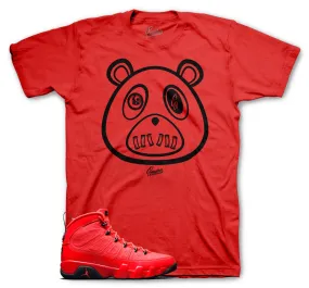 Retro 9 Chile Red ST Bear Shirt