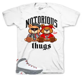 Retro 9 Fire Red Shirt - Thug Bears - White