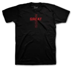 Retro 9 Gym Red Shirt - Greatness Cross - Black