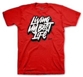 Retro 9 Gym Red Shirt - Living Life - Red