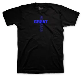 Retro 9 Racer Blue Shirt - Greatness Cross - Black