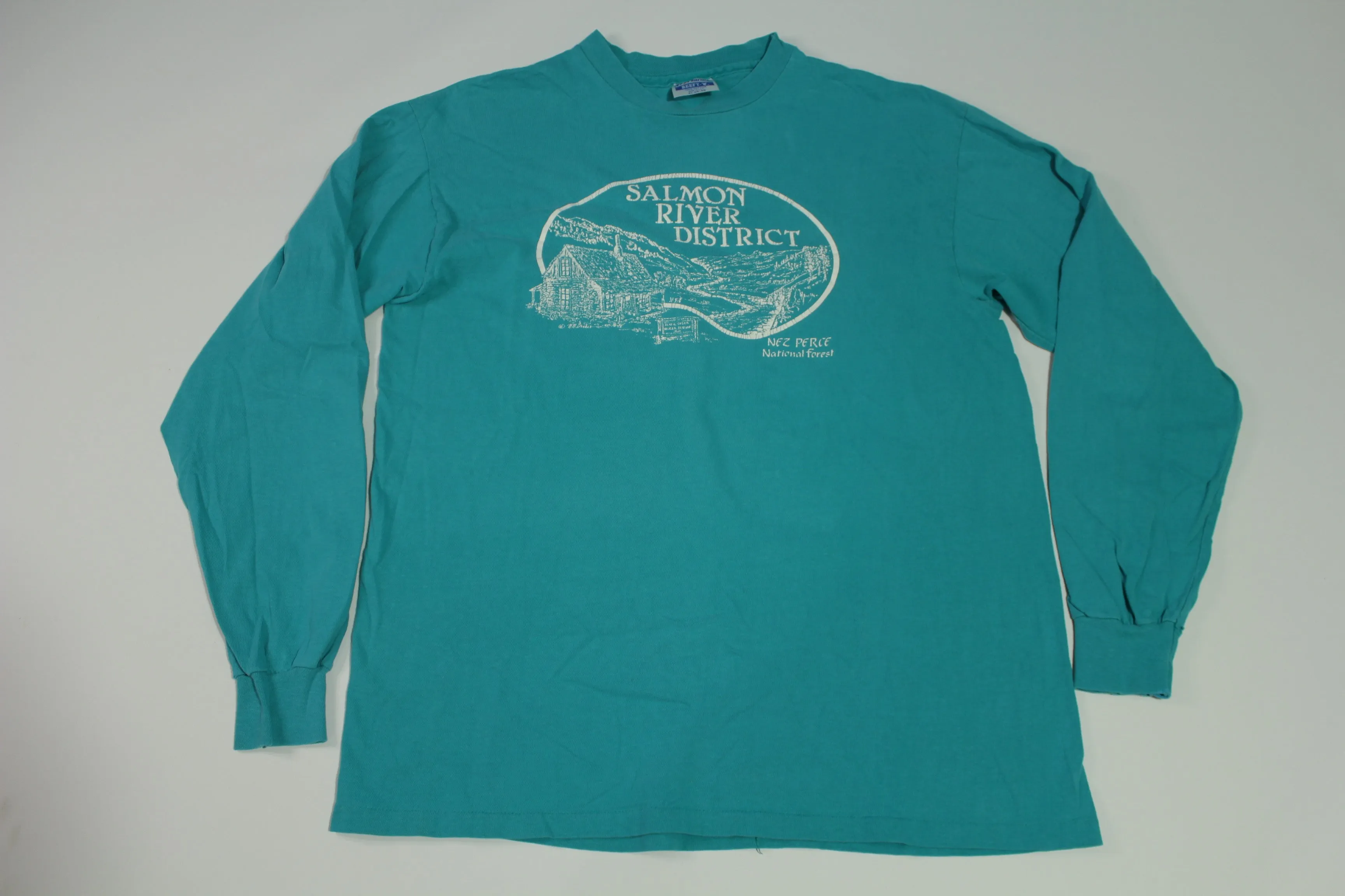 Salmon River District Nez Perce National Forest Vintage 80's Long Sleeve T-Shirt