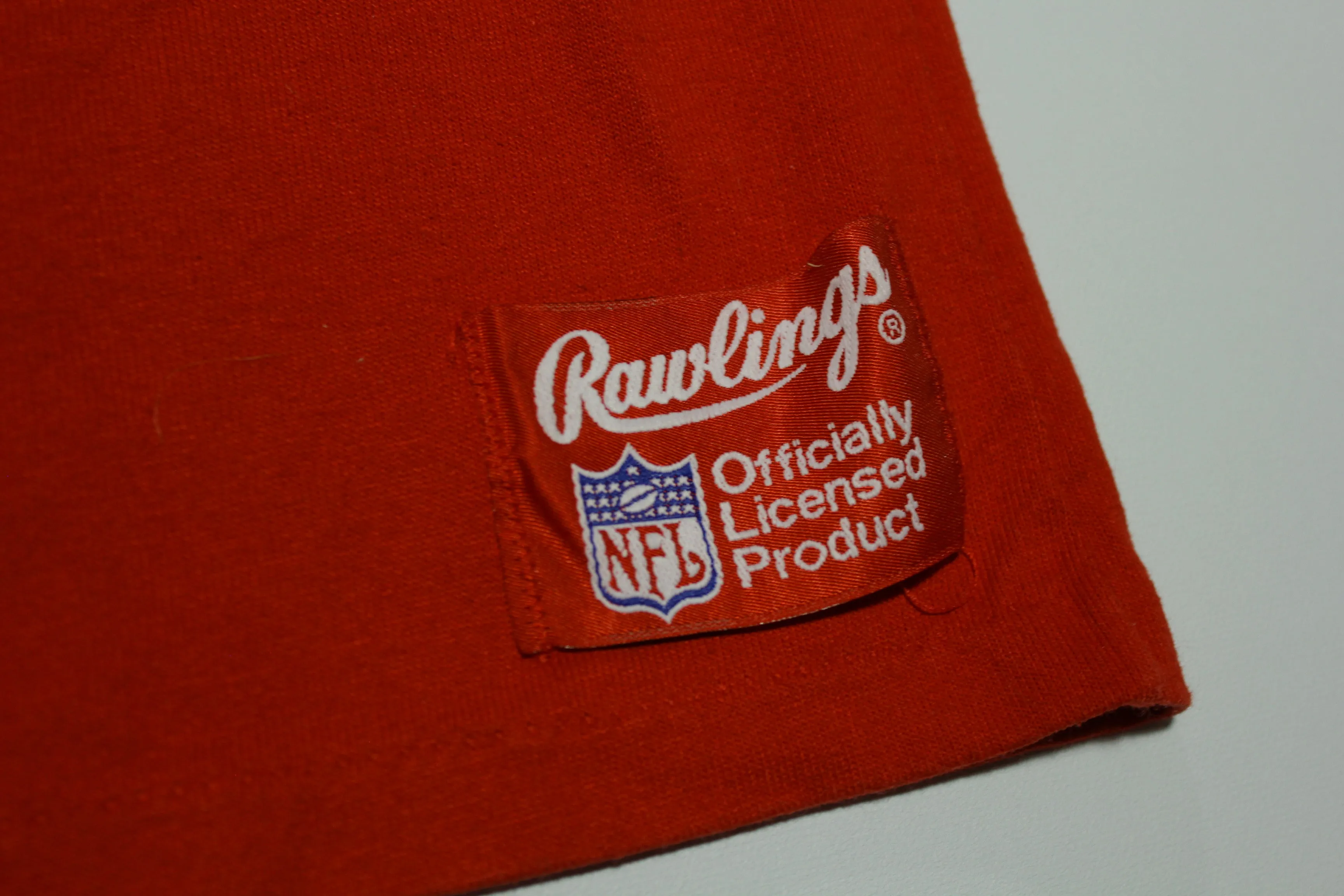 San Francisco 49ers Vintage 80's Rawlings Made in USA Striped Sleeve Joe Montana T-Shirt