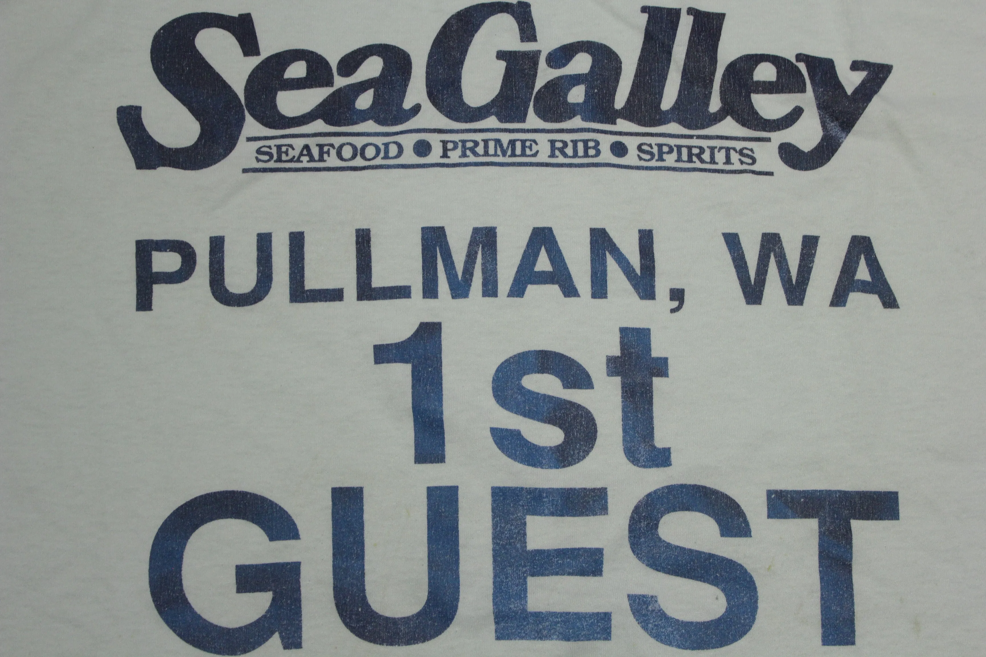 Sea Galley Pullman WA 1st Guest Vintage 80's Grand Opening T-Shirt