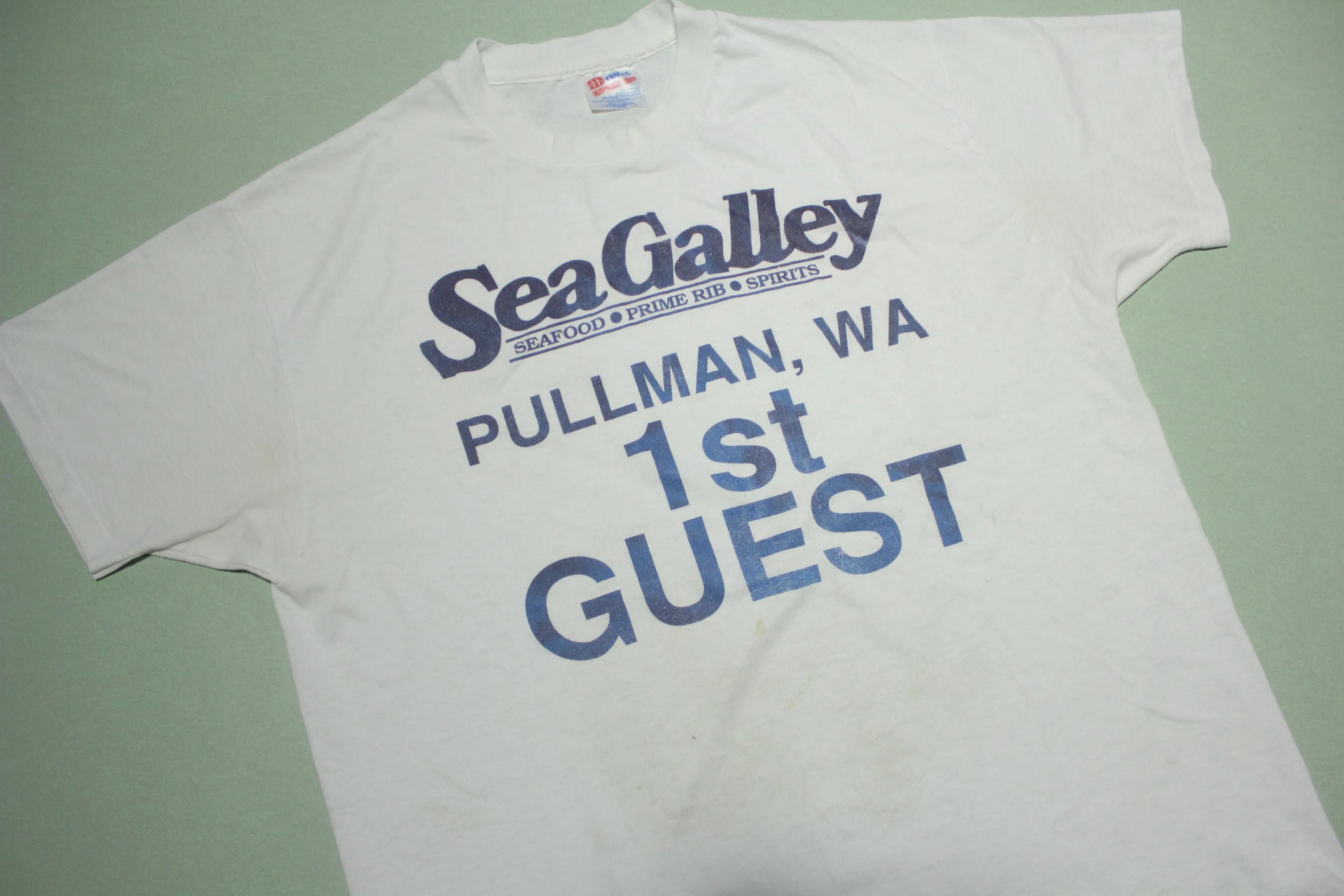 Sea Galley Pullman WA 1st Guest Vintage 80's Grand Opening T-Shirt