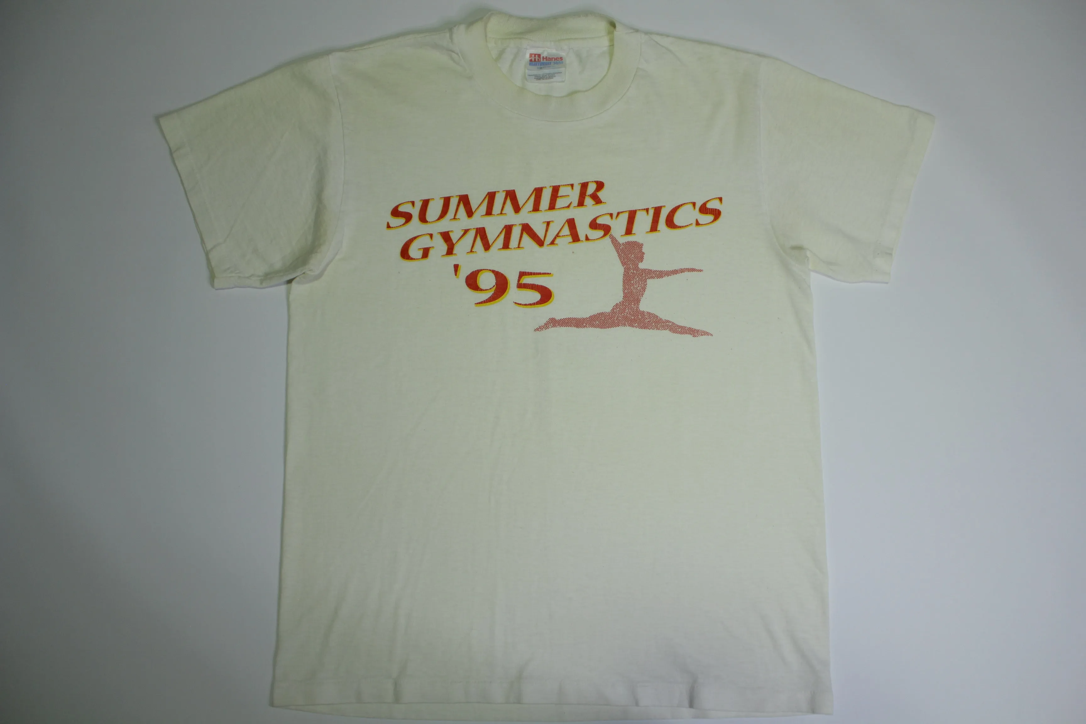 Summer Gymnastics '95 Vintage 90's Single Stitch Hanes Paper Thin T-Shirt