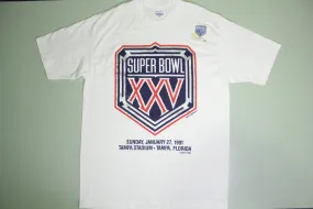 Super Bowl XXV 1991 Tampa Florida Vintage Deadstock Logo 7 USA Single Stitch T-Shirt