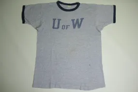 U of W University of Washington Huskies Vintage 60's Ringer Champion Blue T-Shirt