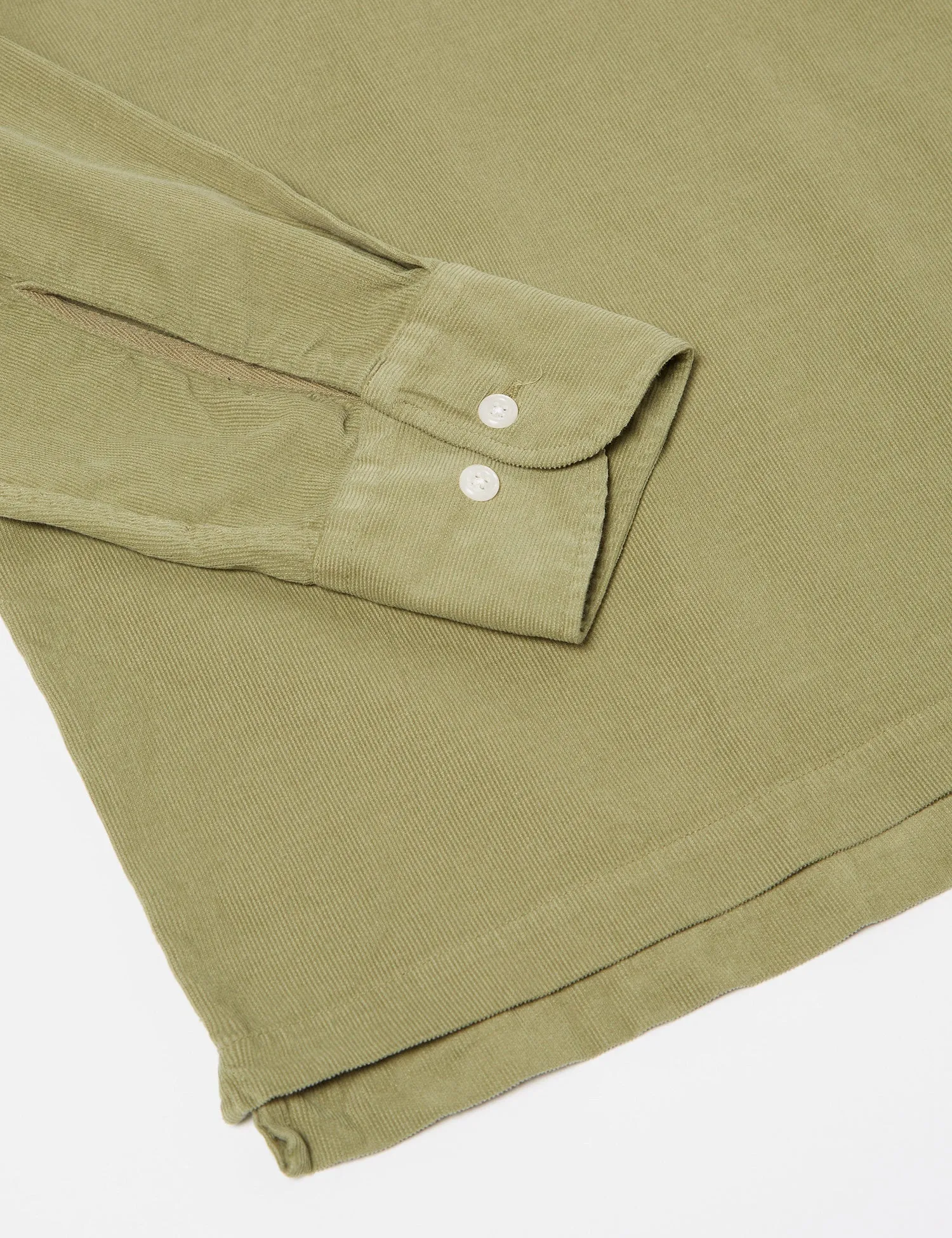 Mens Olive Green Corduroy Pullover Shirt by Universal Works - Stylish, Comfortable & Versatile