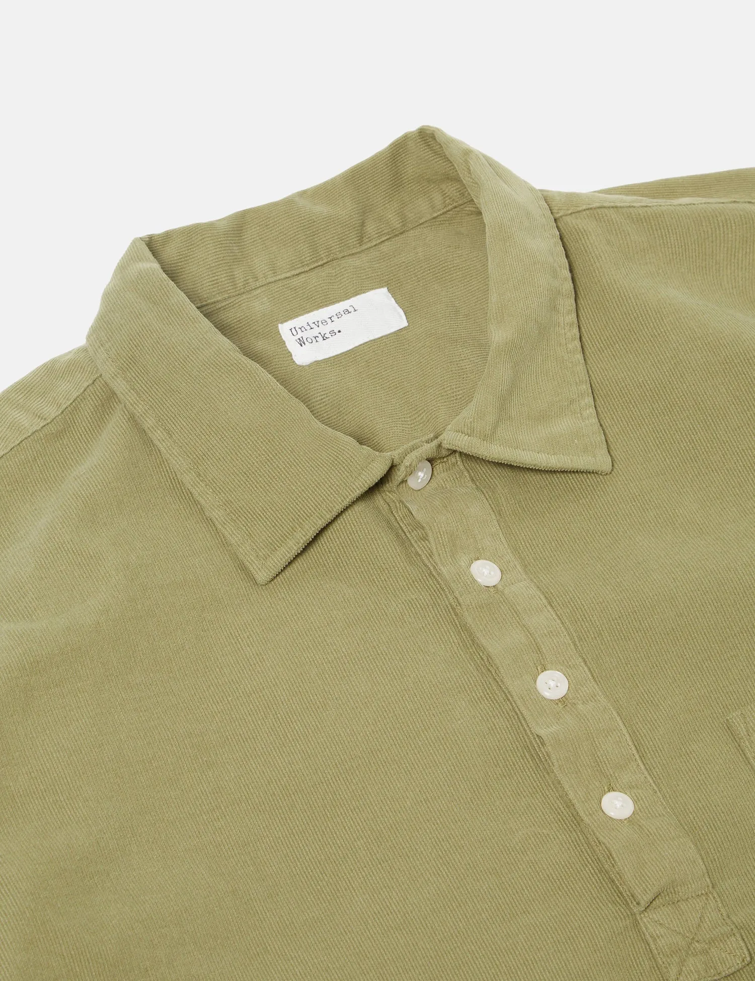 Mens Olive Green Corduroy Pullover Shirt by Universal Works - Stylish, Comfortable & Versatile