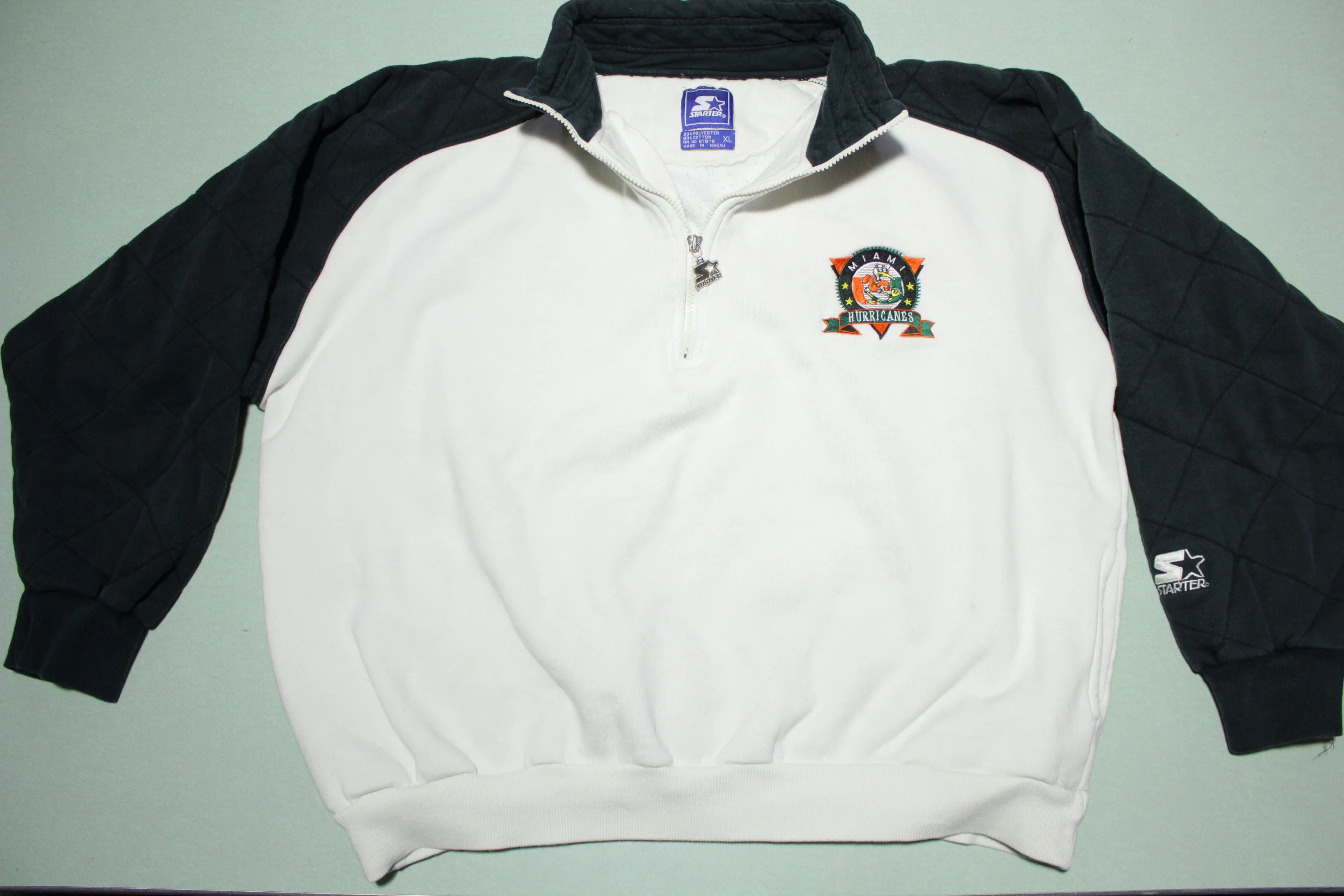 University of Miami Hurricanes Vintage 90's Starter Quarter Zip Pullover Sweatshirt