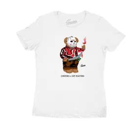 Womens Gym Red 9 Shirt - Jason Bear - White