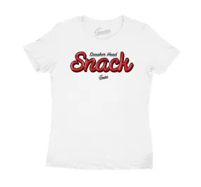 Womens Gym Red 9 Shirt - Snack - White