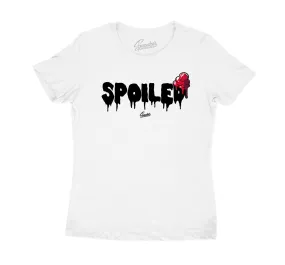 Womens Gym Red 9 Shirt - Spoiled - White