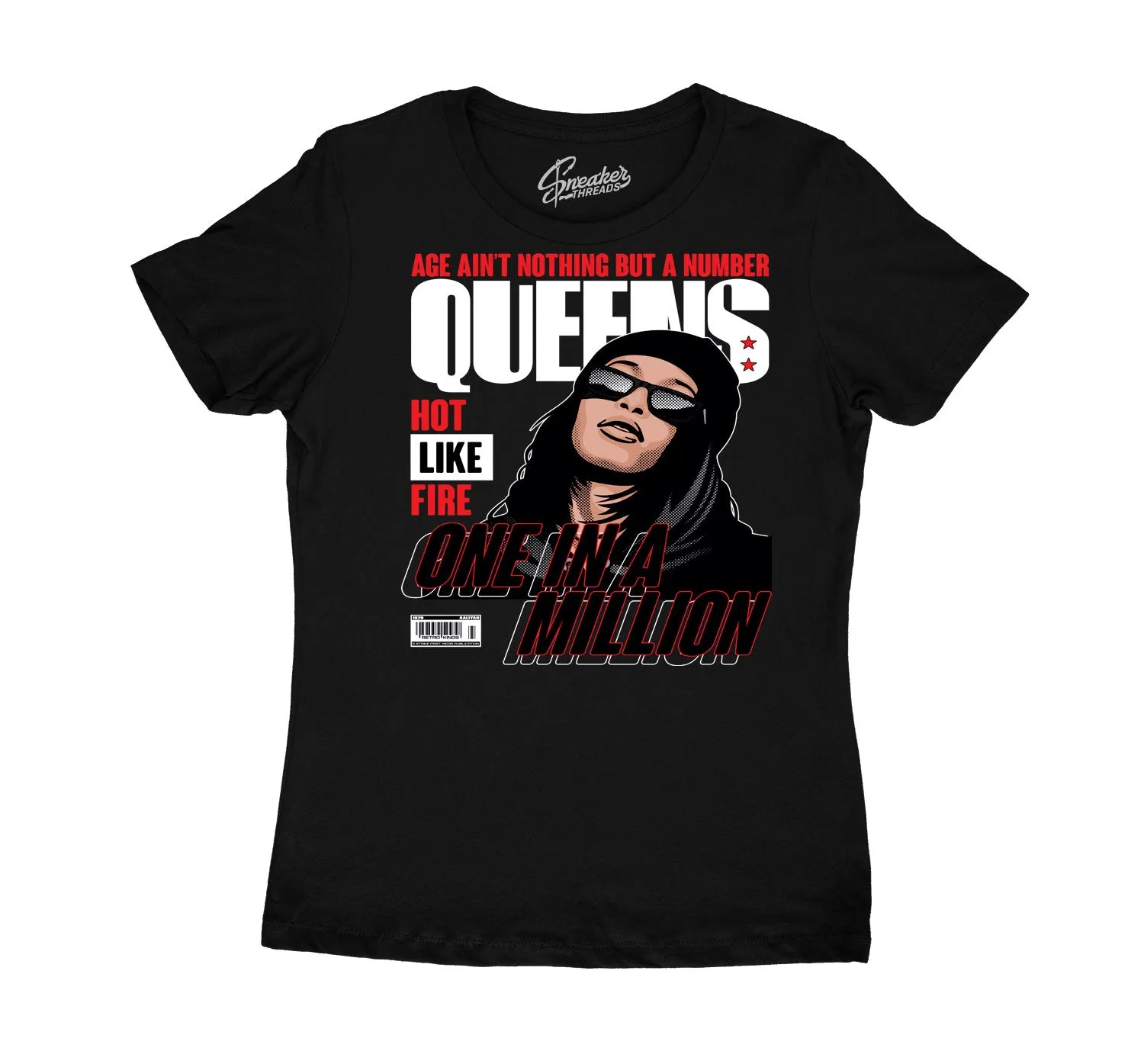 Womens Lipstick 14 Shirt - Queens - Black