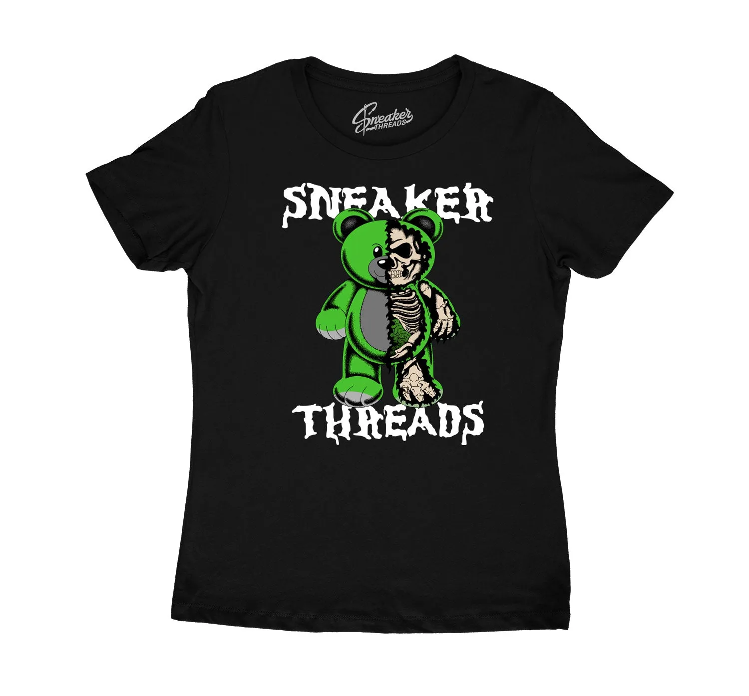 Womens Pine Green 3 Shirt - Play Bear - Black