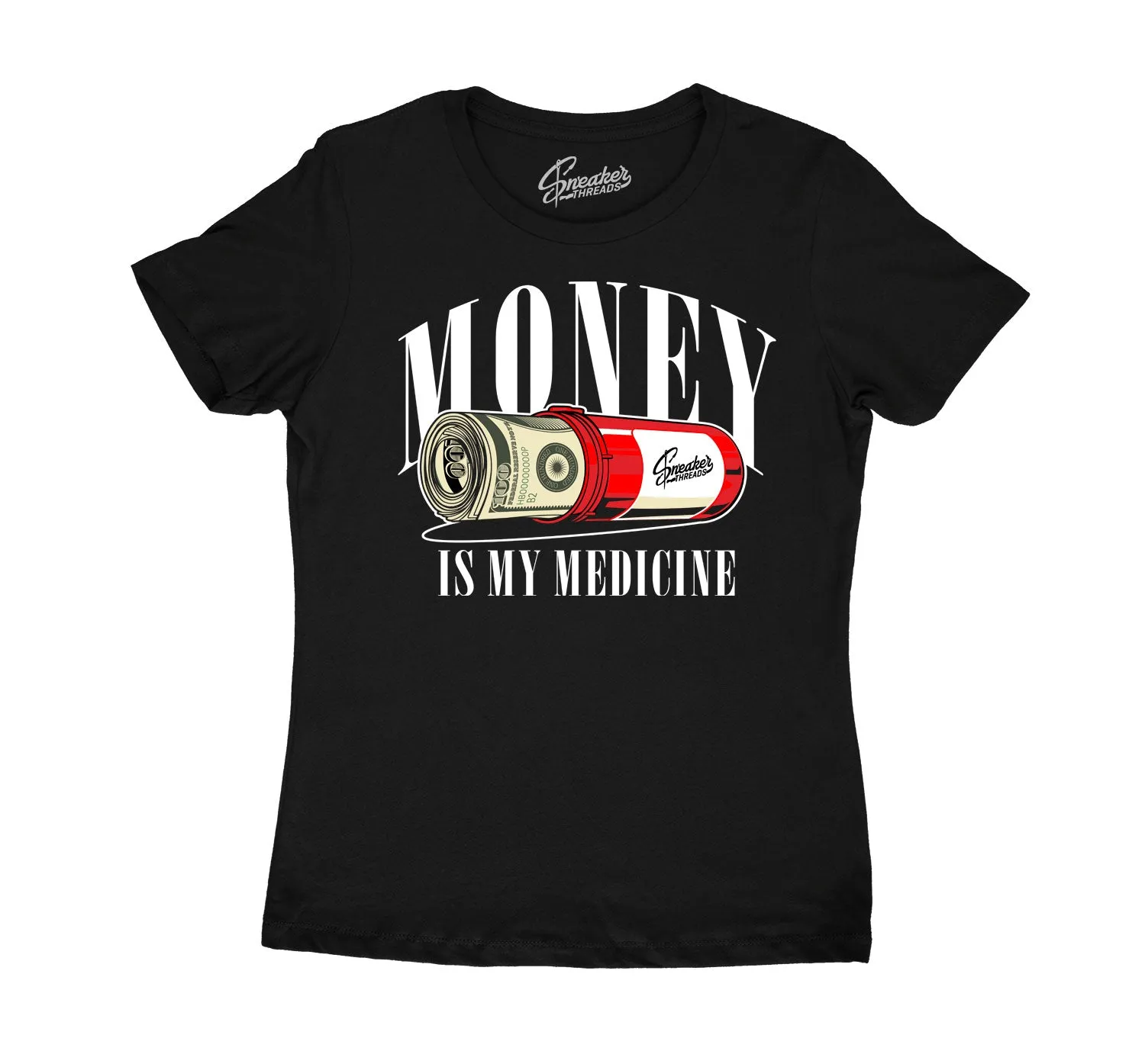 Womens Red Thunder 4 Shirt - Medicine - Black