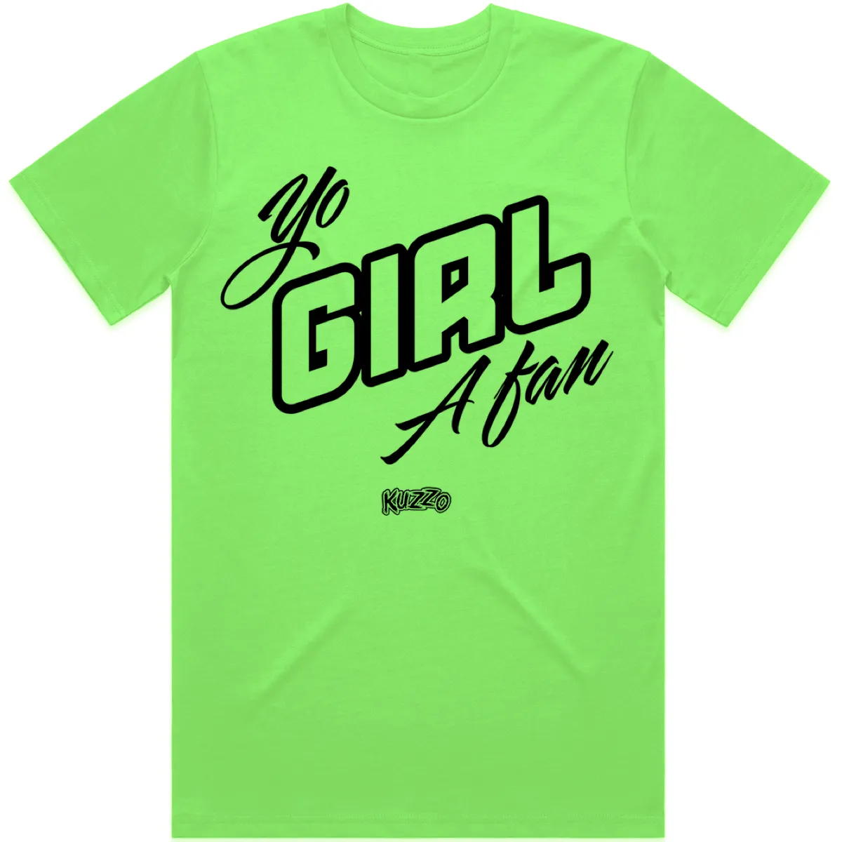 YO GIRL A FAN : Neon Green Sneaker Tees Shirt